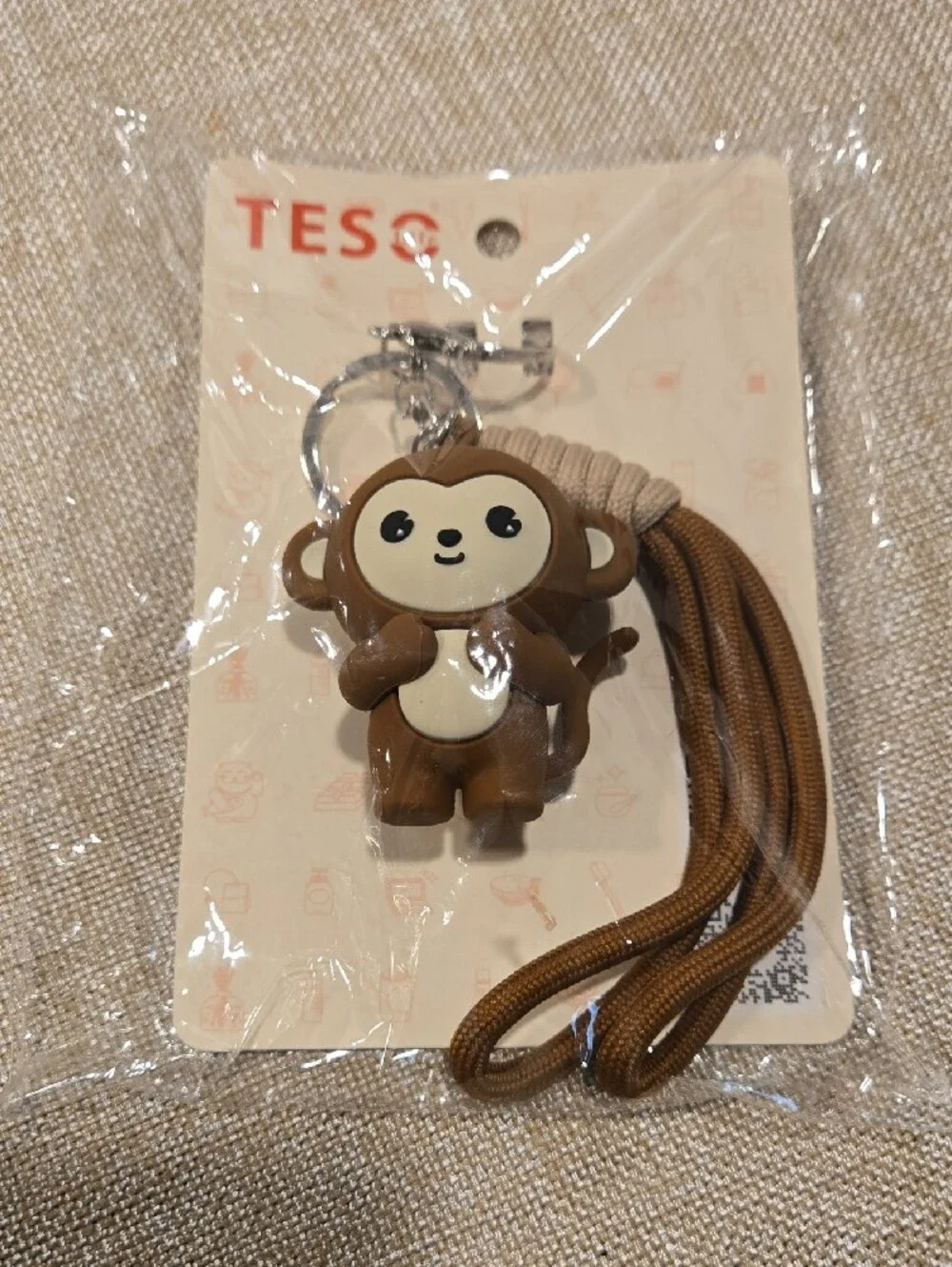 TESO Life Monkey PVC Rubber w/Corded Tassel Bag Charm/Key Chain NIB 6.5